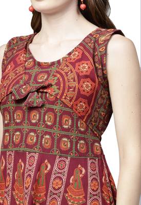Red printed cotton kurtas-and-kurtis 3