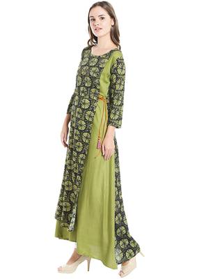 Pink printed viscose kurtas-and-kurtis 2