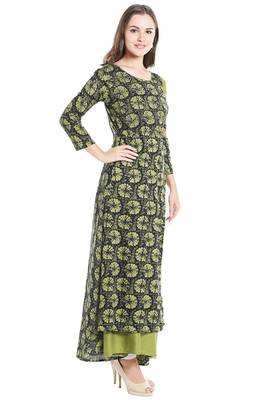 Pink printed viscose kurtas-and-kurtis 3