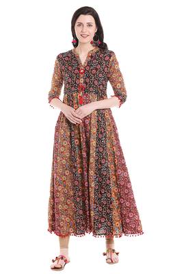 Multicolor printed viscose kurtas-and-kurtis 1