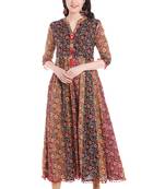 Multicolor printed viscose kurtas-and-kurtis