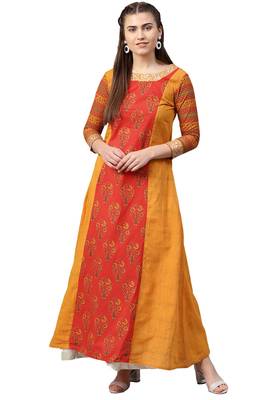 Red printed viscose kurtas-and-kurtis 1