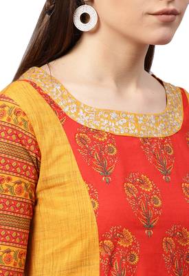 Red printed viscose kurtas-and-kurtis 2
