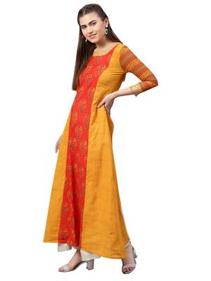 Red printed viscose kurtas-and-kurtis 3