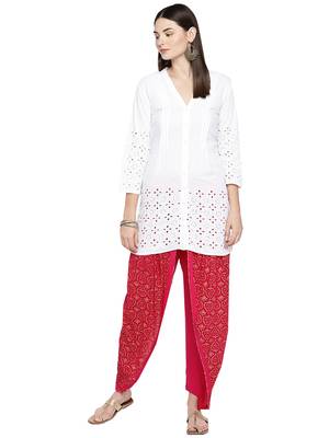 White solid viscose kurtas-and-kurtis 2