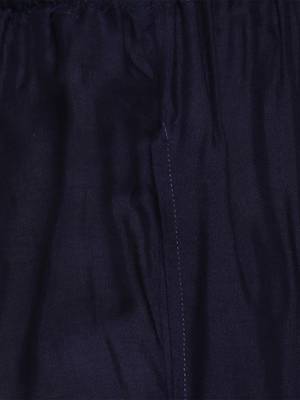 Ishin Rayon Navy Blue Solid Flared Women's Palazzos 5