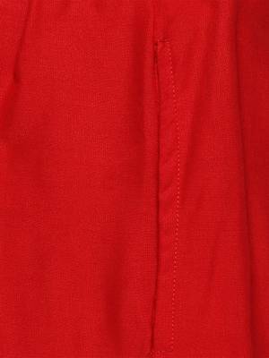 Ishin Rayon Red Solid Flared Women's Palazzos 5
