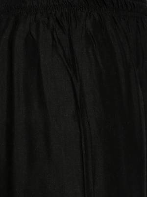 Ishin Black Rayon Solid Women's flared palazo 5