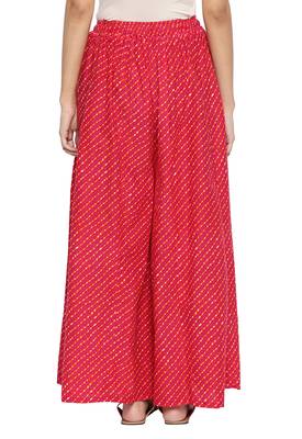 Ishin Women's Cotton Pink Printed Wide leg Palazzos 4
