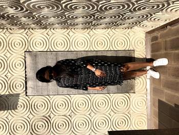 Black ikat fringe shirt dress 4