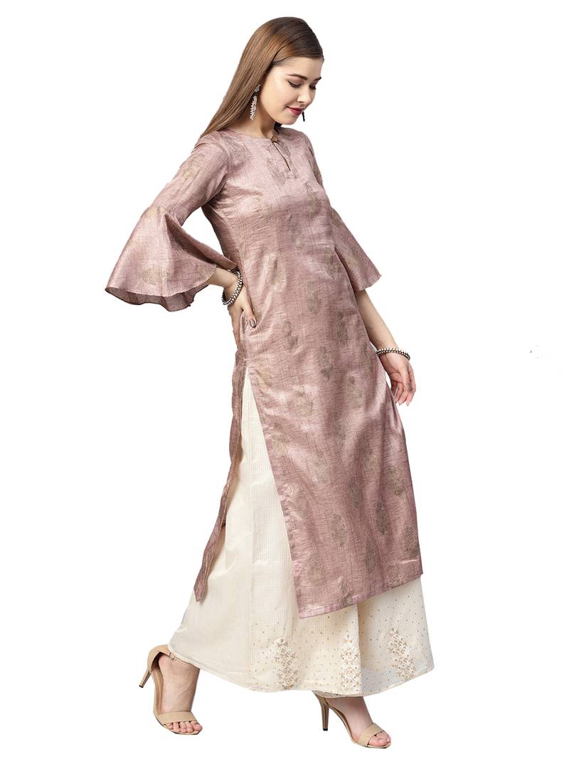 Pink Paisely Art Silk Kurta