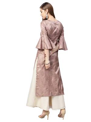 Pink Paisely Art Silk Kurta 3