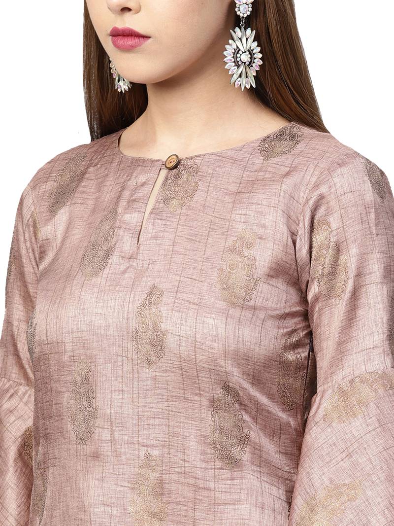 Pink Paisely Art Silk Kurta
