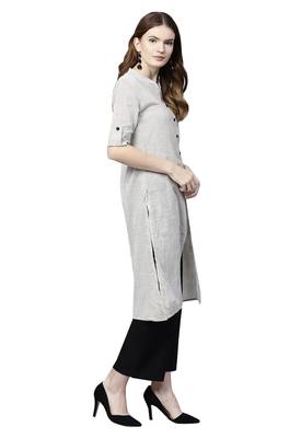 Off white printed cotton palazzo kurta 2