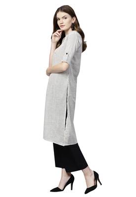 Off white printed cotton palazzo kurta 4