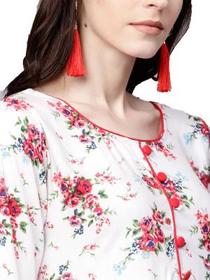 White printed viscose palazzo kurta 2
