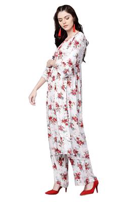 White printed viscose palazzo kurta 4