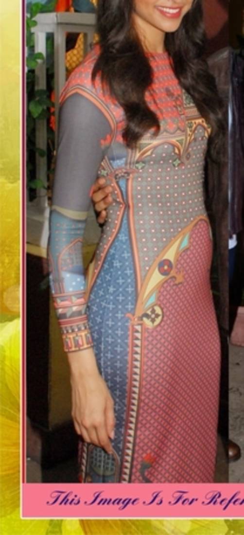 Deepika Padukone Bollywood Replica Designer Georgette Digital Print Multicolor Dress