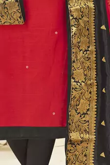 Red Banarasi Cotton Salwar