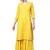 Mustard embroidered cotton palazzo kurta