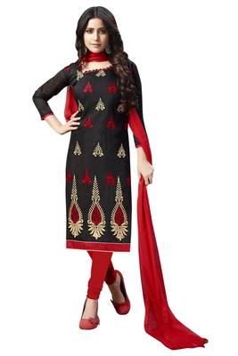 Black Embroidered Chanderi Salwar 1