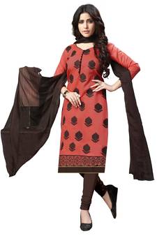 Peach Embroidered Chanderi Salwar