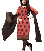 Peach Embroidered Chanderi Salwar