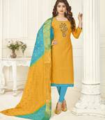 Yellow Banarasi Cotton Salwar
