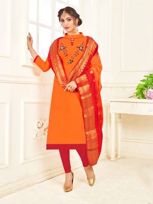 Orange banarasi cotton salwar 1