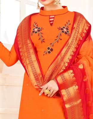 Orange banarasi cotton salwar 2