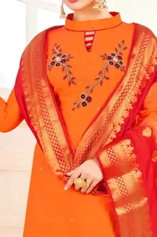 Orange banarasi cotton salwar