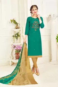 Green banarasi cotton salwar