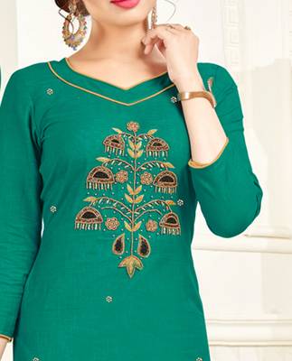 Green banarasi cotton salwar 2