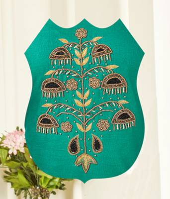 Green banarasi cotton salwar 4