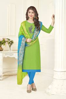 Green banarasi cotton salwar