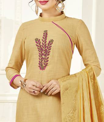Beige banarasi cotton salwar 2