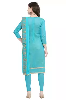 Turquoise Embroidered Chanderi Salwar