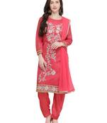 Pink embroidered chanderi salwar