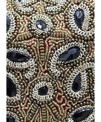 Maroon Crystal Beads Embellished Chiffon Arabian Kaftan Gown Caftan 3