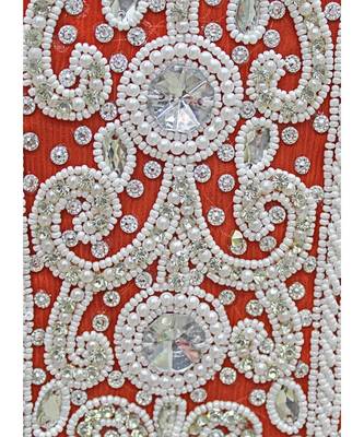 Orange Crystal Beads Embellished Chiffon Arabian Kaftan Gown Caftan 4