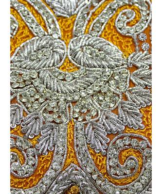 Orange Crystal Embellished Islamic Arabian Chiffon Kaftan Gown Caftan 3