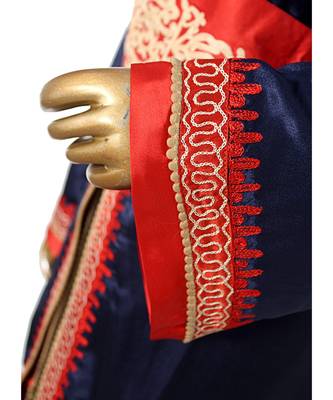 Navy Blue Embroidered Islamic Arabian Satin Silk Kaftan Gown Caftan 4