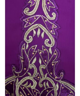 Purple Embroidered Traditional Islamic Arabian Chiffon Kaftan Gown Caftan 3