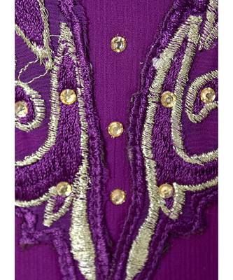 Purple Embroidered Traditional Islamic Arabian Chiffon Kaftan Gown Caftan 4