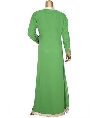 Green Embroidered Traditional Islamic Arabian Chiffon Kaftan Gown Caftan 5