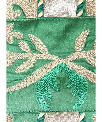 Green Embroidered Traditional Islamic Arabian Satin Silk Kaftan Gown Caftan 3