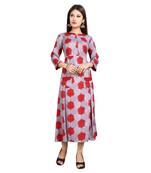 Pink printed rayon kurti