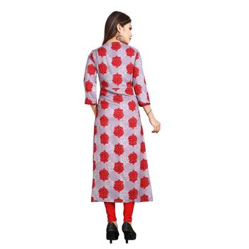 Pink printed rayon kurti 2