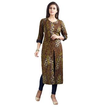 Multicolor printed rayon kurti 1