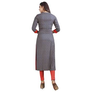 Blue printed rayon kurti 2